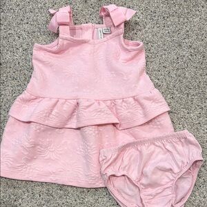 Janie and Jack Light Pink Ruffle Dress with Bloomers